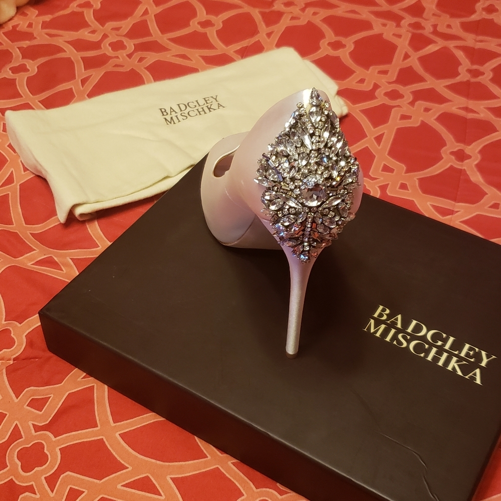 Badgley Mischka Kiara Peep-Toe Evening Pumps